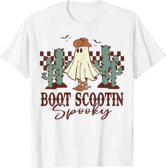 Discover Western Halloween Cute Cowboy Ghost Boot Scootin Spooky T-Shirt