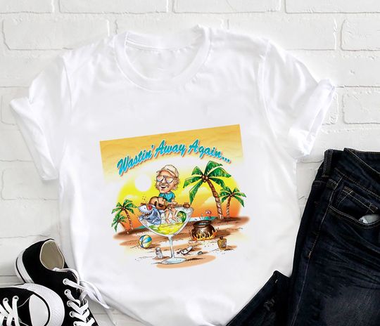 Discover Wastin' Away Again Jimmy Buffett Shirt, Vintage Jimmy Buffett Memorial T-Shirt