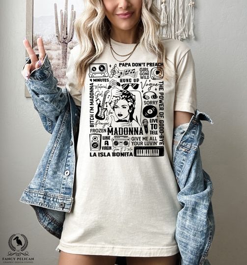 Discover Madonna Concert T-shirt - Madonna Icon Tee - Vintage Pop Music Legend