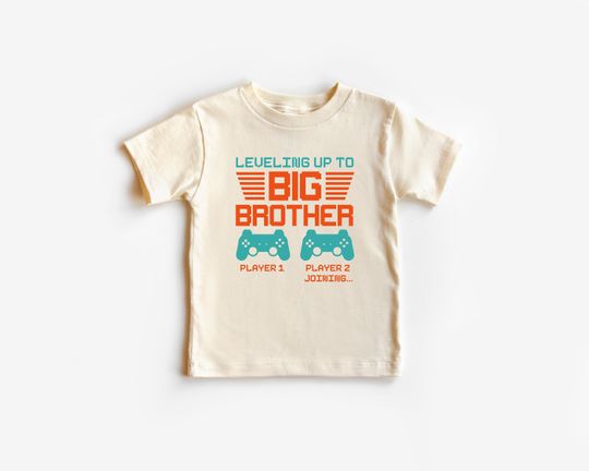 Discover Leveling Up to Big Brother, Big Brother Toddler Shirt