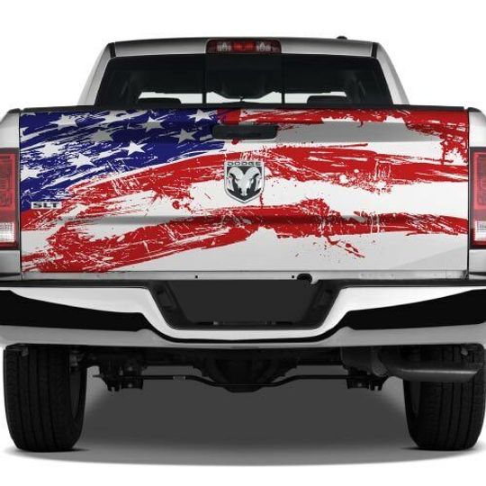 Discover American Flag Tailgate Wrap Truck Bed Decal