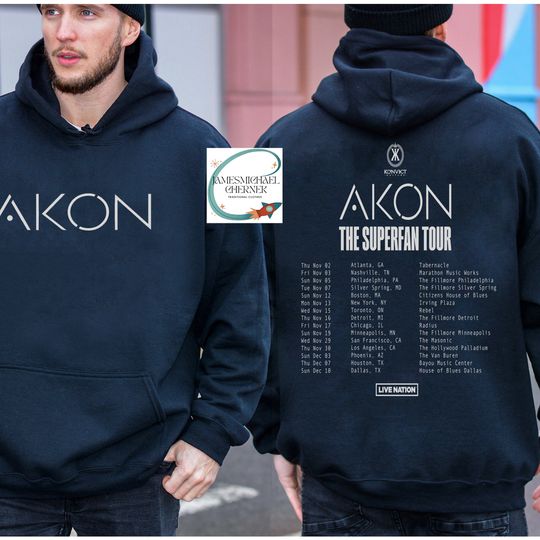 Discover Akon The Superfan Tour 2023 2Sided Hoodie