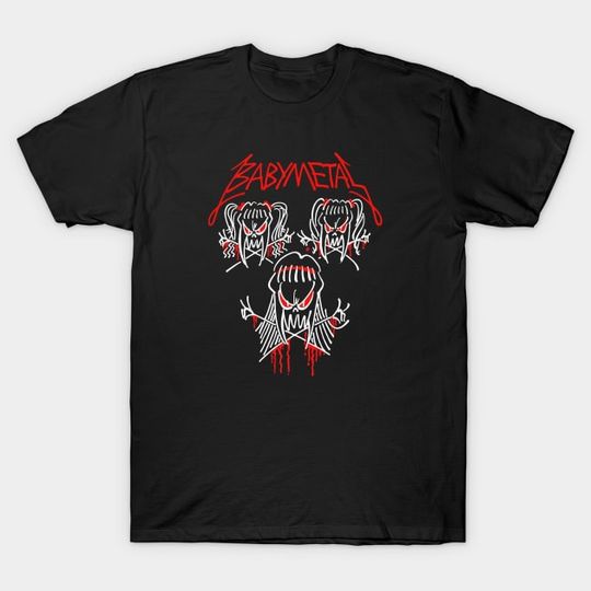 Discover Red white line - Babymetal Japanese J-pop Band T-Shirt
