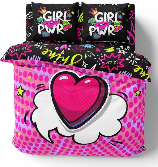 Discover Girl Power Pink Duvet Cover Set - 4 Pieces