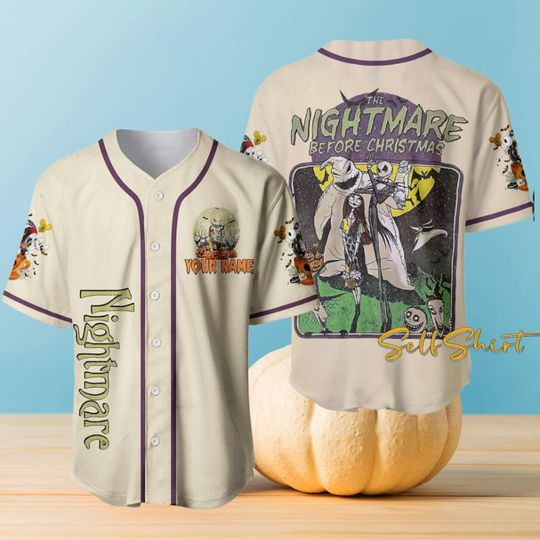 Discover Personalized Nightmare and Pumpkin Happy Halloween Jersey