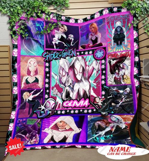 Discover Spidey Gwen Personalized Quilt Blanket , Stacy Gwen Fleece Blanket, Girl Magic