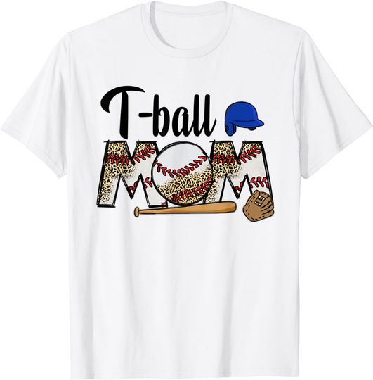 Discover Tee Ball Mom Groovy TBall Mama Mothers Day Baseball T-Shirt
