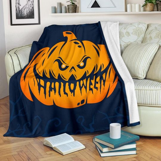 Discover Halloween Blanket | Cozy Fleece Throw for Spooky Decor | Halloween Designs