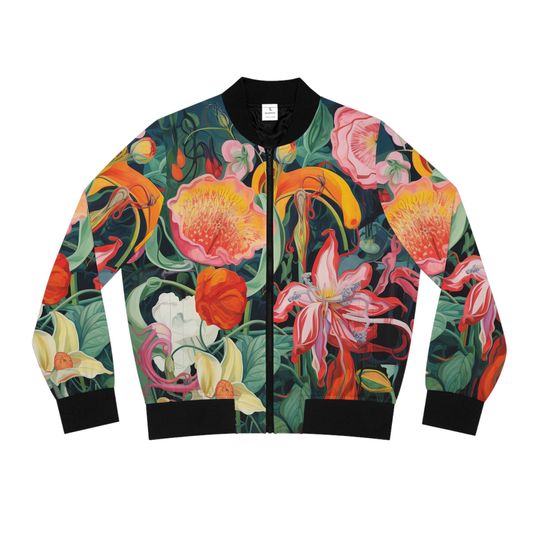 Discover Women's Floral Bomber Jacket