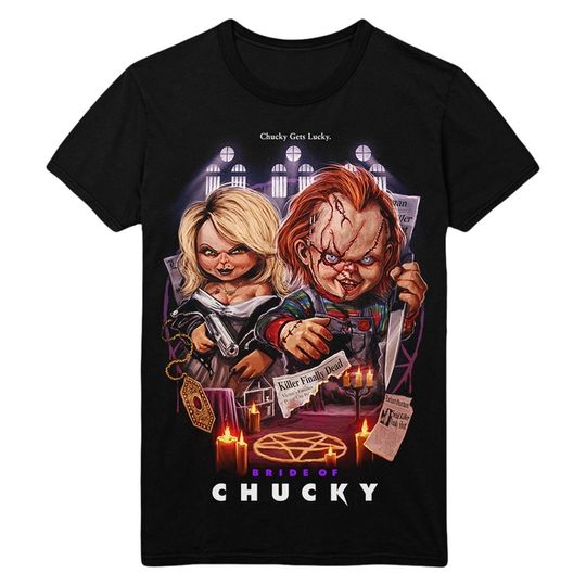 Discover Bride of Chucky Chucky Gets Lucky Halloween T-Shirt