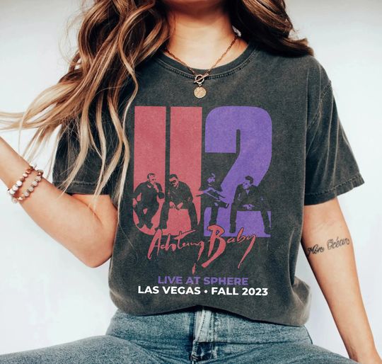 Discover Las Vegas U2 Ultraviolet Sphere 2023, band concert, U2 music tshirt