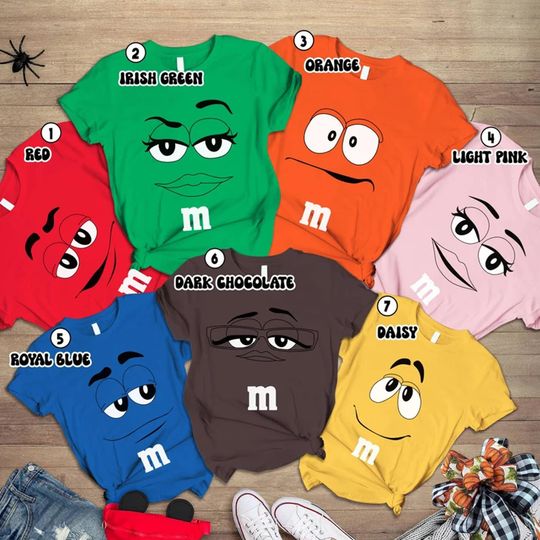 Discover Candy Group Matching Shirts, M and M Faces Halloween Costume Shirt