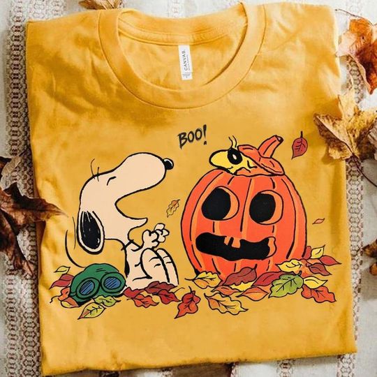 Discover Snoopy Boo Pumpkin Thanksgiving Halloween Shirt, Vintage Snoopy Fall Shirt