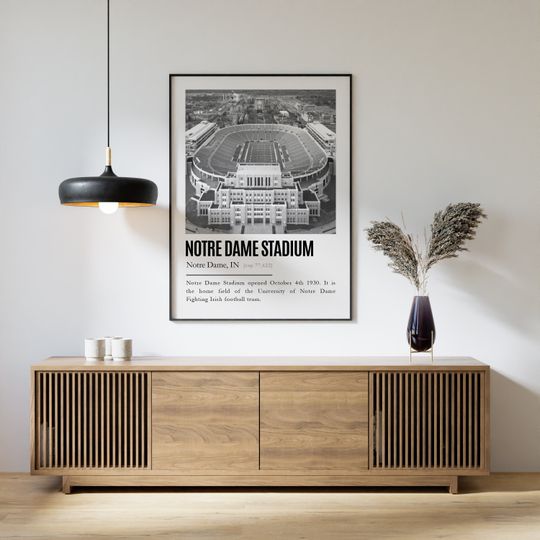 Discover ND Stadium Poster University of ND Fighting Irish