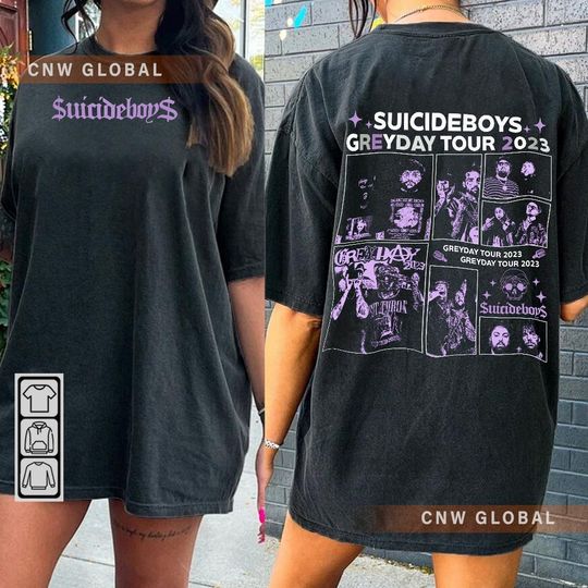 Discover Suicideboys Rap Shirt 2 Side, Suicideboys Grey Day 2023 World Tour Vintage 90s Y2K