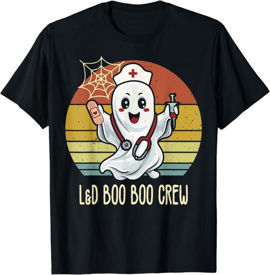 Discover L&d Nurse Boo Crew Halloween Labor & Delivery Nurse T-Shirt