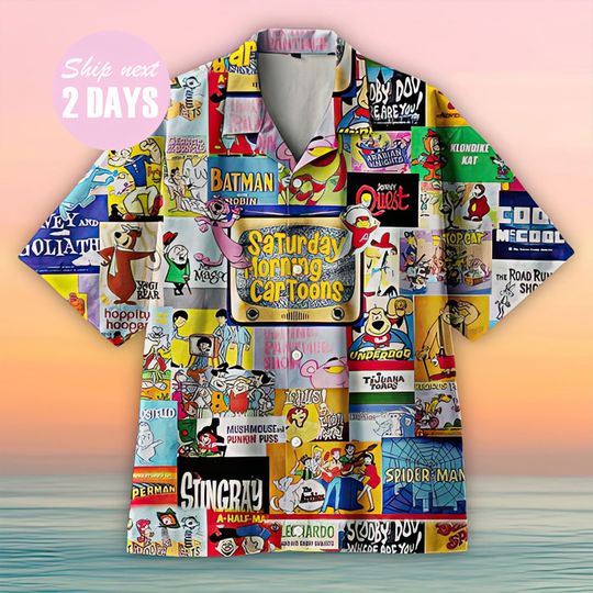 Discover Amazing Saturday Morning Cartoons Hawaiian Shirt, 3D Hawaiian Aloha Shirt