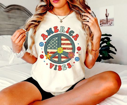 Discover America Vibes Shirt, American Girl Shirt, USA Proud Shirt, American Flag Shirt