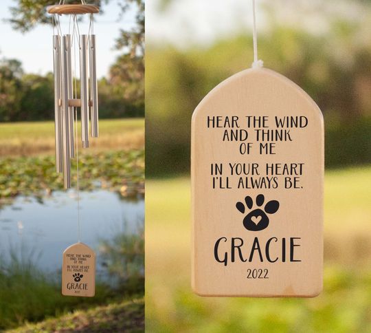 Discover Pet Memorial Wind Chimes, Personalized Wind Chimes, Dog Memorial Gift