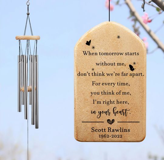 Discover Personalized Memorial Wind Chimes, Sympathy Wind Chime for Loss of Love one