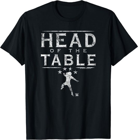 Discover Wrestling Entertainment Roman Reigns Head Of The Table Distressed Text Logo T-Shirt