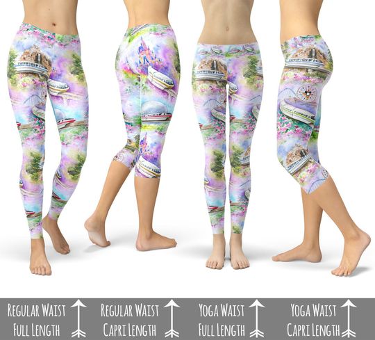 Discover Watercolor WDW Monorail - WDW Leggings