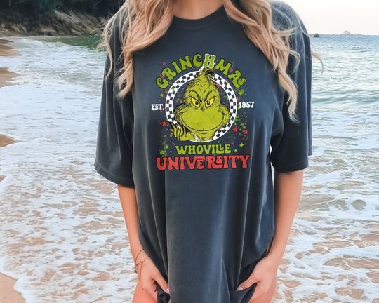 Discover Grin Christmas Shirt, Whoville University Christmas Shirt