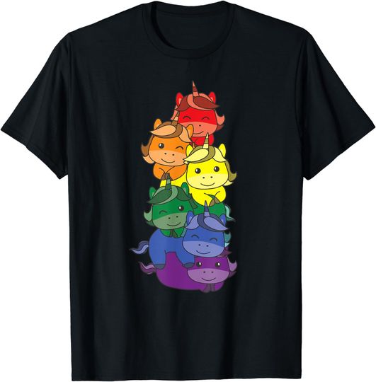 Discover Rainbow Flag Pride Month Lgbtq Rainbow Unicorn T-Shirt