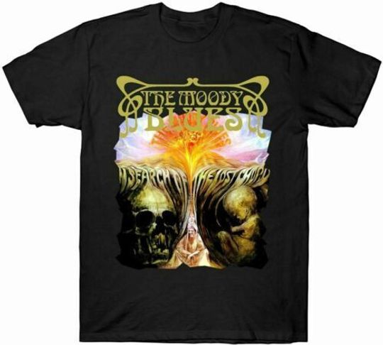 Discover The Moody Blues T-shirt Search of The Lost Chord Funny Black Cotton Tee Gift Men