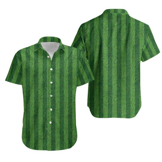 Discover Green Grass Field Short Sleeve Hawaiian