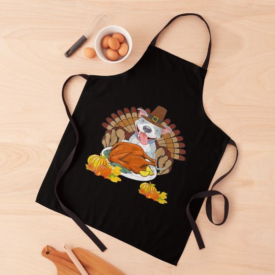 Discover Funny Bulldog Thanksgiving Kitchen Apron