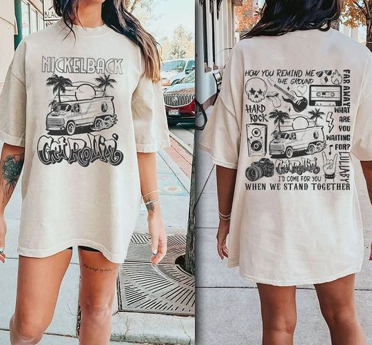 Discover Nickelback Music Shirt, Vintage Get Rollin' Tour 2023 Shirt, Nickleback Band Shirt