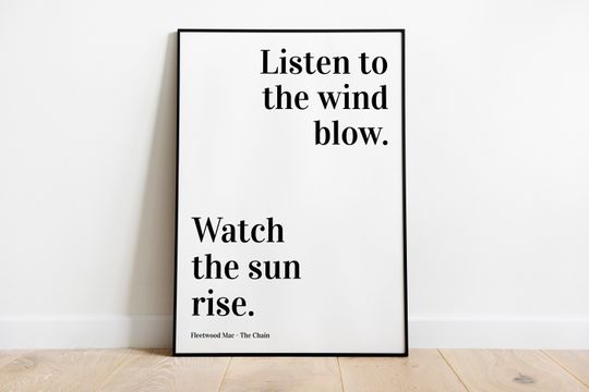 Discover The Chain, Fleetwood Mac, Wall Print, Lyric Print, Indie, Rock
