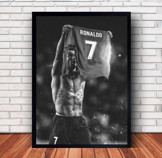 Discover Ronaldo Football Poster Canvas Wall Art Family Decor, Home Decor,Frame Option