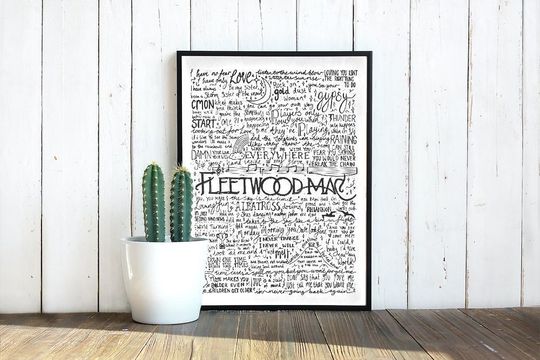 Discover Fleetwood Mac Lyrics inspired artwork print | Wall art decor