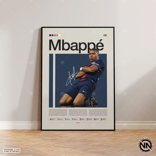 Discover Kylian Mbappe Saint Germain Sports Poster