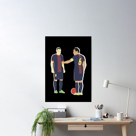 Discover Xavi & Andres Iniesta Barcelona Midfield Duo Maestro Poster