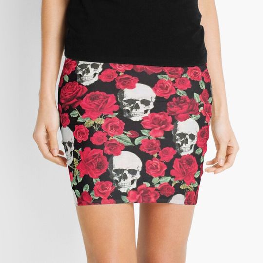 Discover Skull & Roses Mini Skirt