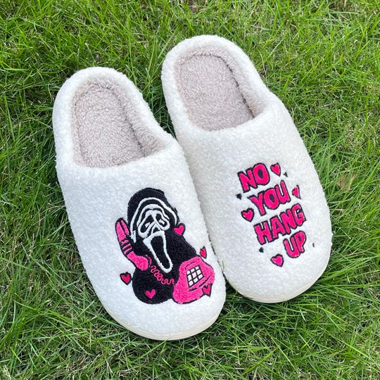 Discover Trendy Ghost face Fluffy Slippers