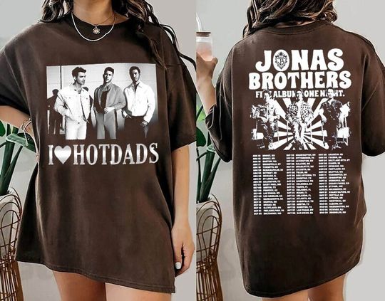 Discover I Heart Hot Dads T-Shirt, Jonas Brothers Double Sided T-Shirt