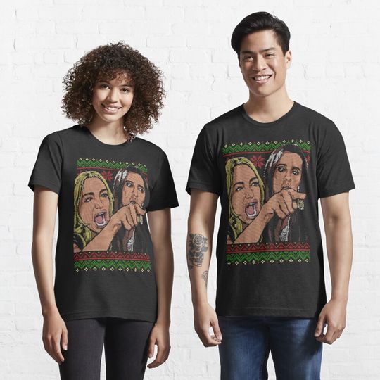 Discover Woman Yelling at Cat meme - Ugly Sweater  Essential T-Shirt