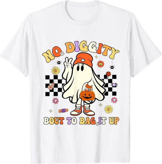 Discover No Diggity Bout To Bag It Up Ghost Halloween Kids Toddler T-Shirt