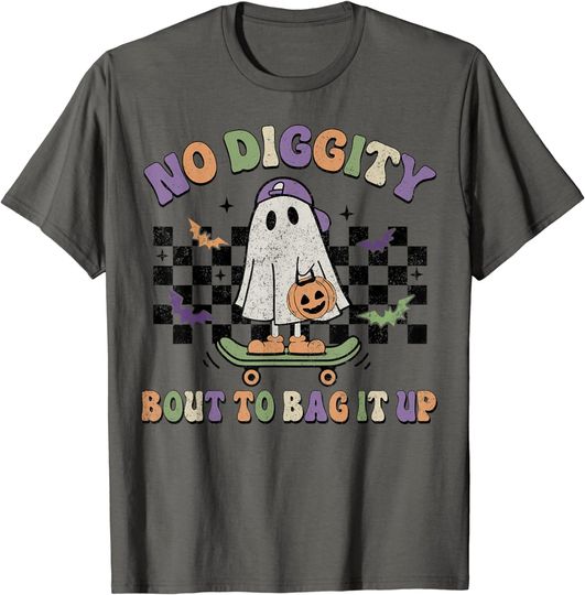 Discover No Diggity Bout To Bag It Up Cute Ghost Halloween Kids Candy T-Shirt