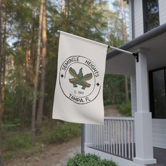 Discover Seminole Heights House Flag with Two-headed Alligator, Tampa, FL House Flag