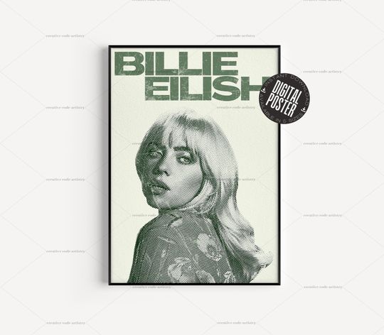 Discover Billie Eilish Portrait - Billie Eilish Portrait Poster
