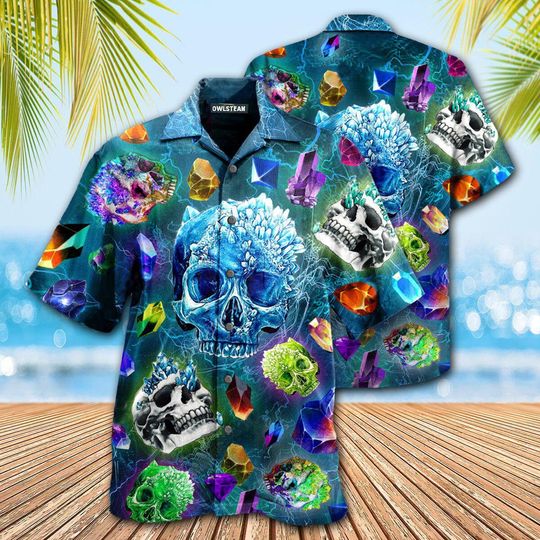 Discover Crystal Skull Hawaiian Shirts for Men, 3D Aloha Hawaii Shirt