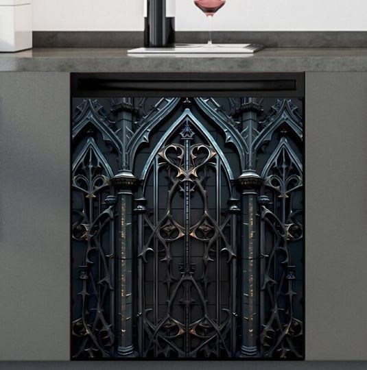 Discover Kitchen Dishwasher Cover - Beautiful Forged Iron Gate