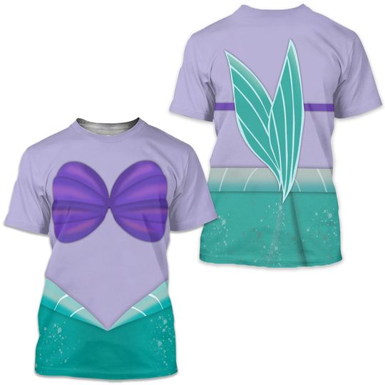 Discover Cute Mermaid Women Costume 3D Shirt, Mermaid Little Princess
