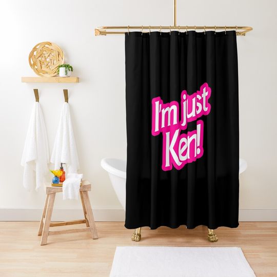 Discover I'm just Ken - Barbie Font Shower Curtain