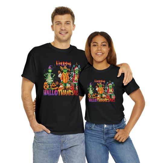 Discover Happy HalloThanksMas Shirts, Halloween Thanksgiving Christmas Shirt, Funny Halloween Shirt